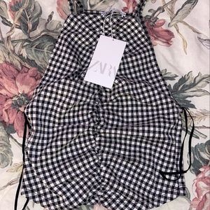 NEW!! ZARA plaid crop top size S (small)